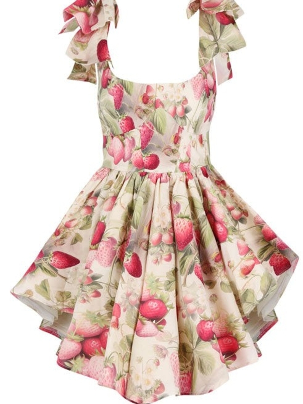 Selkie Strawberry Print Lace Up Back Mini Dress S NWT Sold Out Anthropologie FP